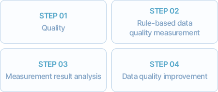 STEP1.품질, STEP2.규칙 기반 데이터 품질 측정, STEP3.측정 결과값 분석, STEP4.데이터 품질 개선